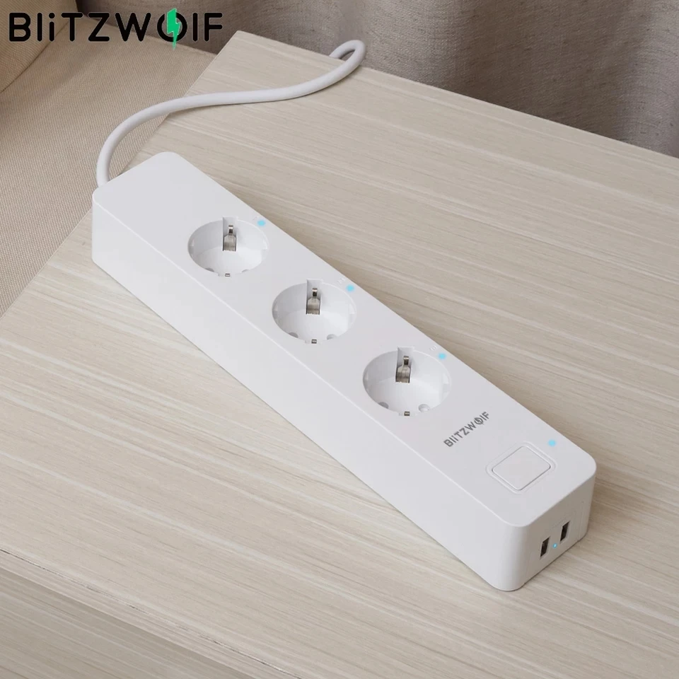 Умный контроллер BlitzWolf 3300 Вт 15 А 3 розетки два разъема USB 2 4 ГГц Wi Fi|Смарт-гаджеты| |