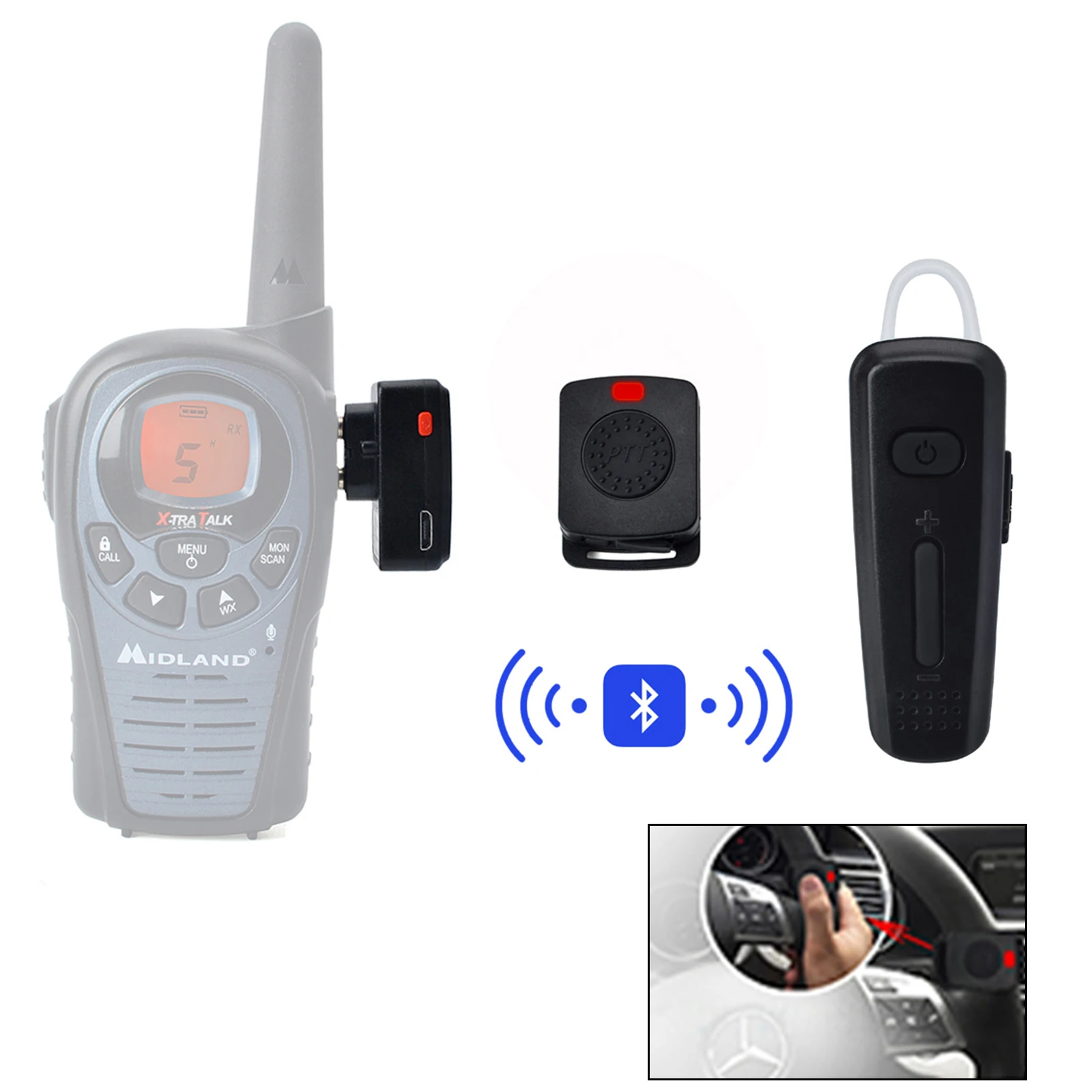 Беспроводная Bluetooth-гарнитура HYS для рации Midland FRS ICOM | Мобильные телефоны и