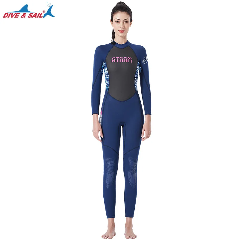 Женский цельный неопреновый гидрокостюм 3 мм с длинным рукавом Полный купальник