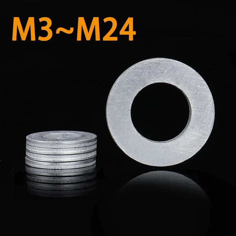 Aluminum Washers Gasket Thickness M3 M4 M5 M6 M8 M10 M12 M14 M16 M18 M20 M22 M24 Flat Metal Washer Gasket Aluminum Sealing Rings