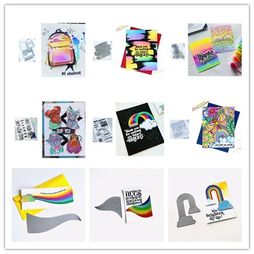 Радужные прозрачные штампы и Вырубные для скрапбукинга своими