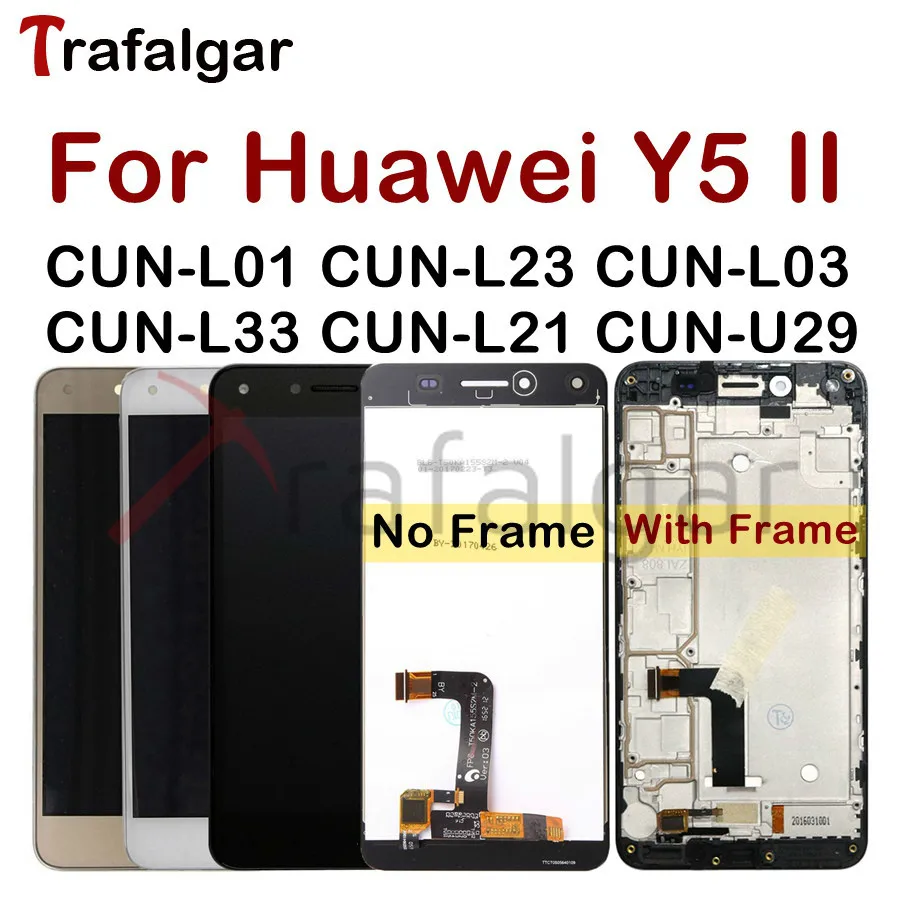 ЖК дисплей для Huawei Y5 II CUN U29 L21 Y5II сенсорный экран 2 с рамкой L23 L03 L33 L01 Замена|Экраны