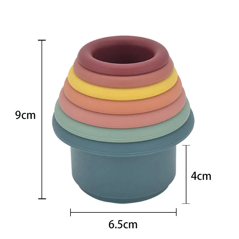 

Baby Silicone Hourglass Stacking Cup Montessori Educational Toys Intelligence Gift Toy Stacking Ring Tower Toy Infant Bath Play
