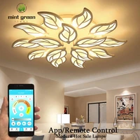 modern led ceiling lights for living room study room bedroom leaf shape home decoration light fixtures with rc app