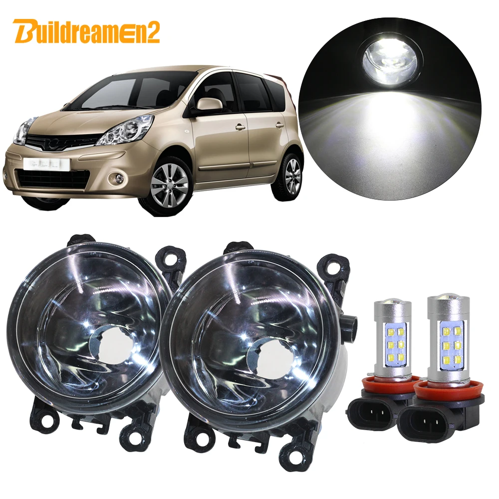 

Buildreamen2 For Nissan Note E11 MPV Car H11 Fog Light Assembly Lampshade + Bulb DRL 12V 2006 2007 2008 2009 2010 2011 2012 2013