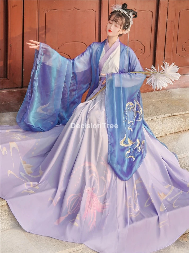 2021 женские костюмы ханьфу китайской танцевальной династии Цин традиционное