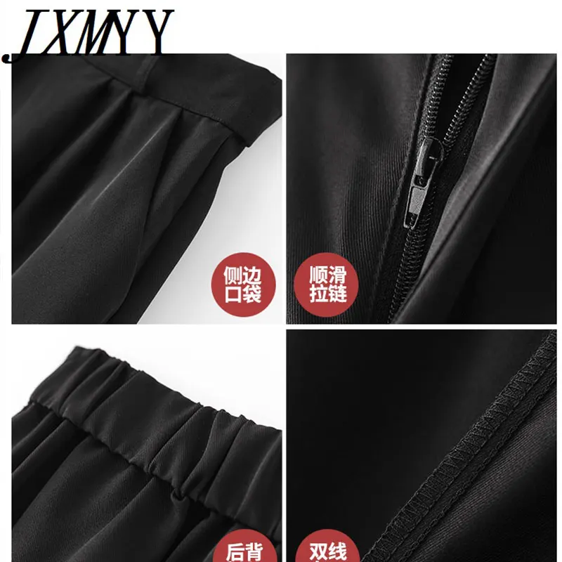 

JXMYY Suit Shorts Women's Summer Loose 2021 Outer Wear High Waist Fashion New Casual Wide-Leg Straight Five-Point Pants