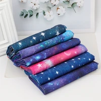 soft polyester cotton denim fabric colorful stars patchwork fabric for diy baby clothes shoes bag skirt sewing quilt material