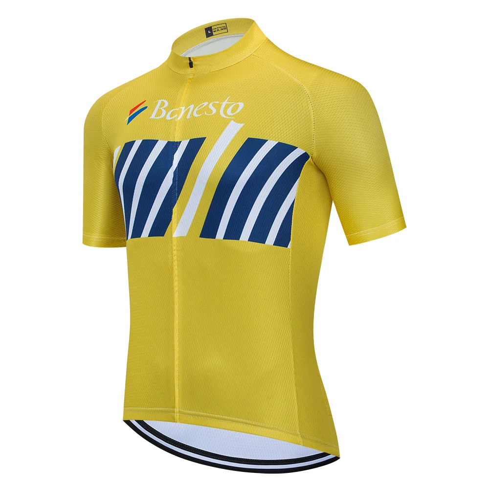 

Banesto 2020 Cycling Jersey Men Short Sleeve Lion Bike Clothing Maillot Ciclismo Quick Dry MTB Bicycle Jersey Road Cycling Shirt