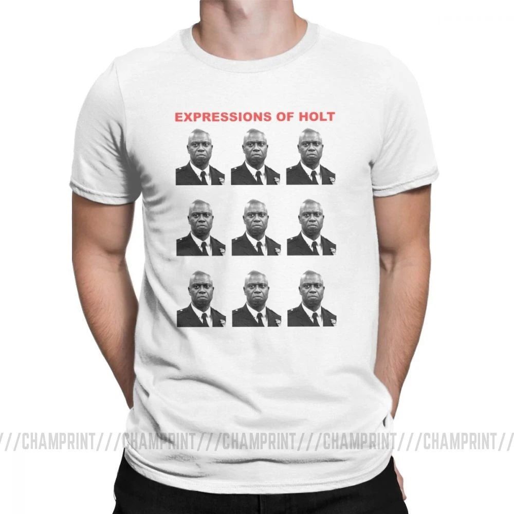 Белый Expressions Of Holt повседневные мужские футболки Бруклин девять Бруклин 99 одежда с коротким рукавом классические футболки хлопковая Футболка с круглым вырезом - Цвет: Белый