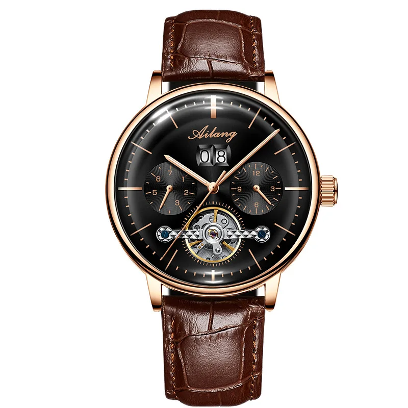 2021 Automatic Tourbillon Luxury Men's Watches Top Brand Men Watch Mechanical Calendar Movement Waterproof Reloj Hombre 8622