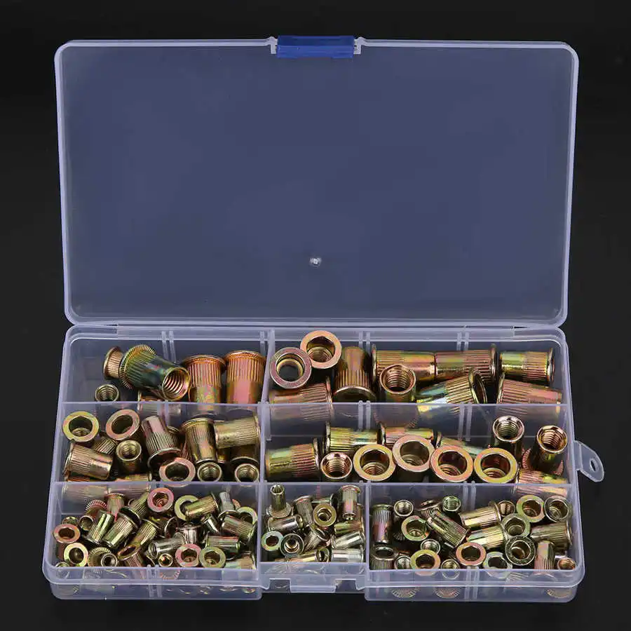 Винтовая гайка 165 шт./кор. Портативный цинковый сплав заклепочная Вставка Гайка