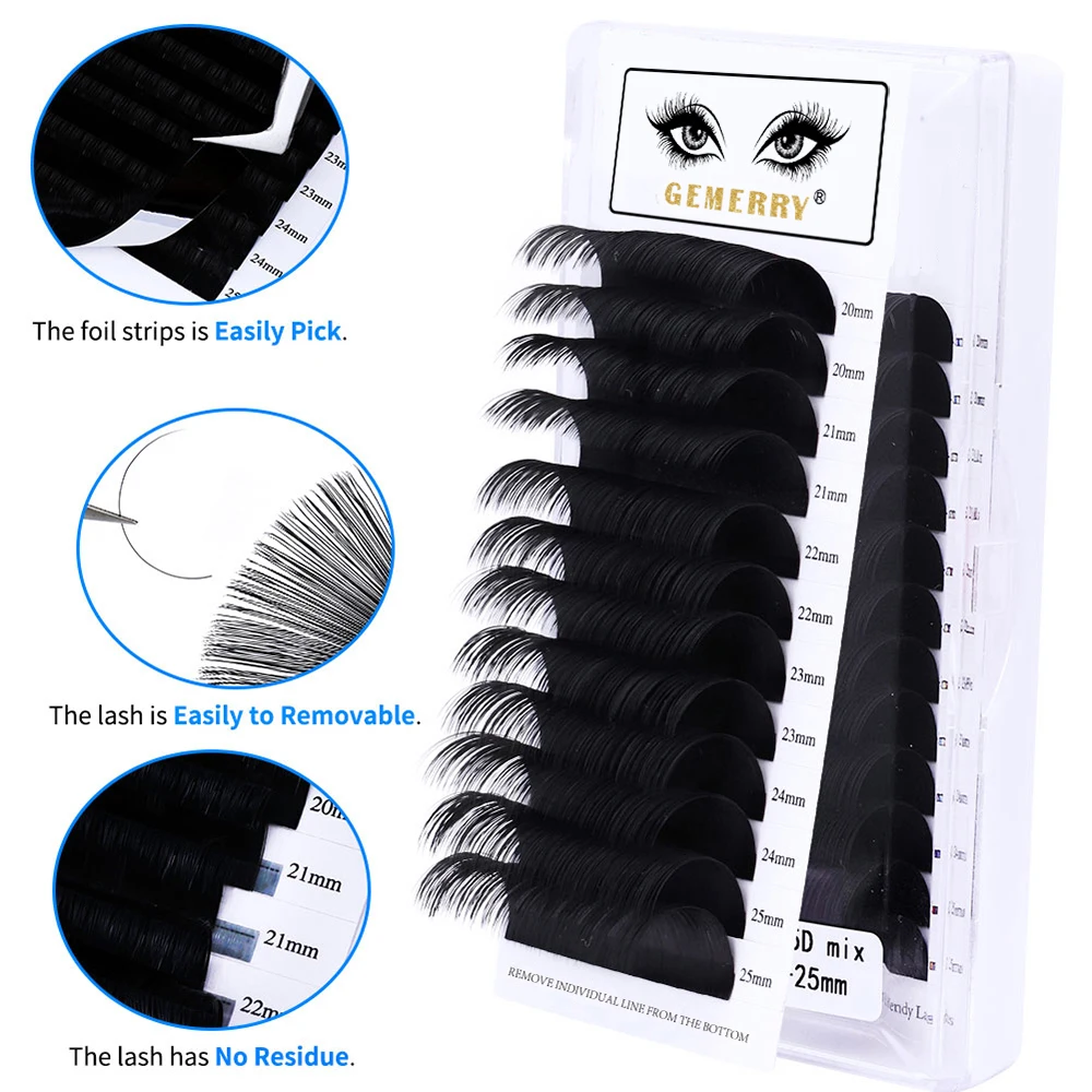 25mm Individual Extension Eyelashes: Premium Soft Volume Faux Mink Classic Lashes, Handmade with Korea Silk - High-quality Mink Lash Supplies image 2