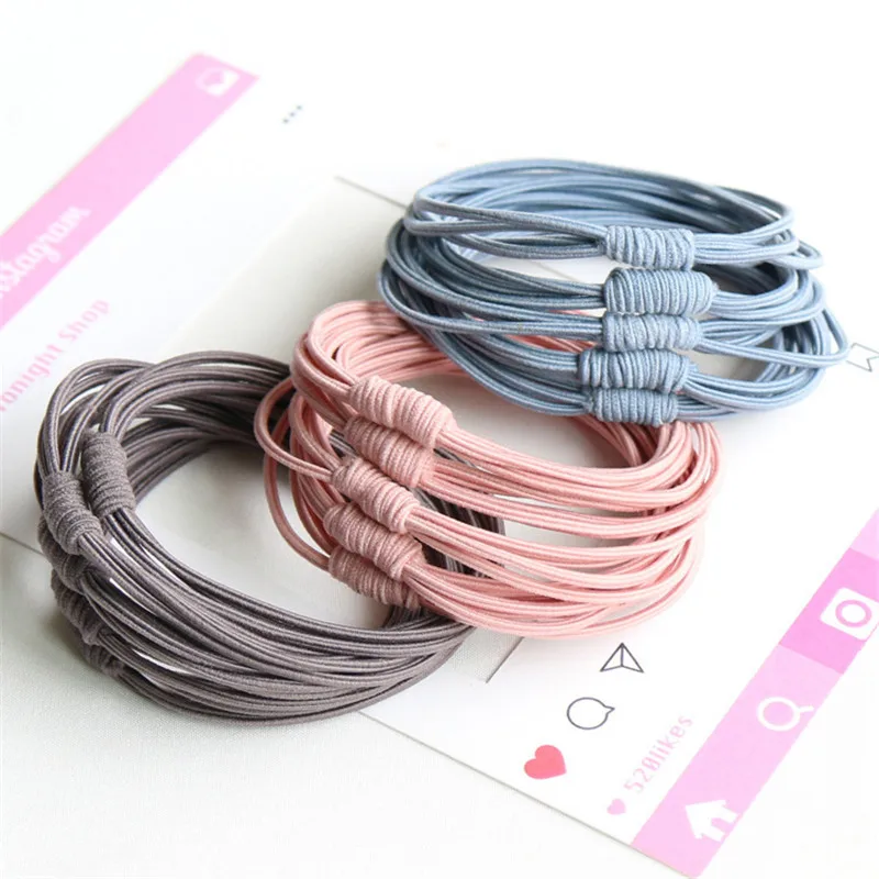 10 шт./лот новые корейские аксессуары для волос женщин Однотонные эластичные