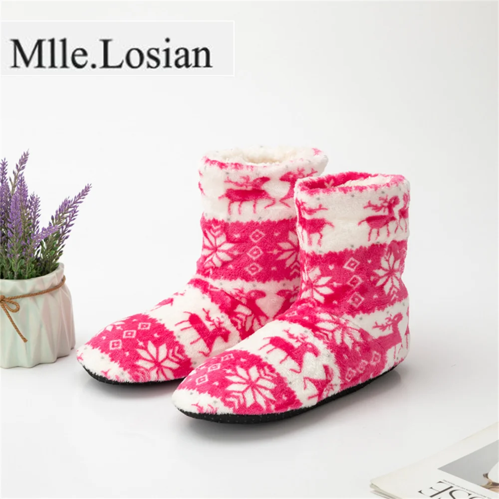 

Home Slippers Women Winter Warm Sock Boots Christmas Socks Shoes Fur Slides Ladies Plush Slippers Pantoffels Dames De Mujer 2021