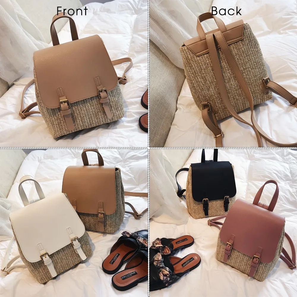 Женский соломенный Плетеный рюкзак Herald Fashion повседневный пляжный для