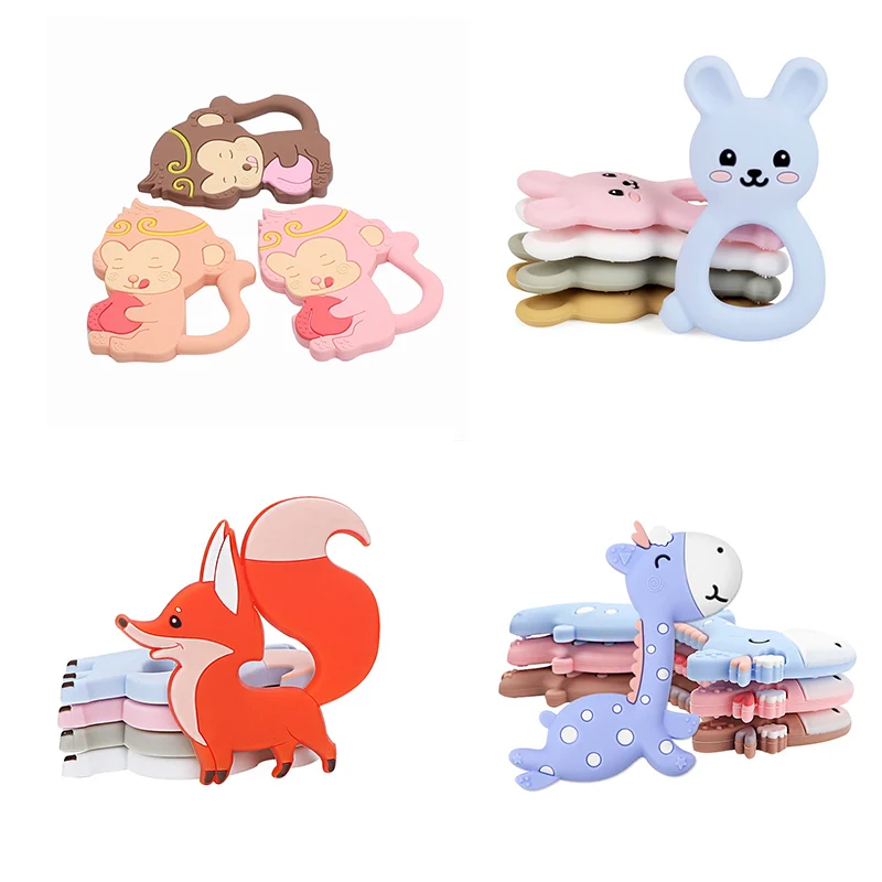 

1PC NEW Cartoon Baby Teether Animal Shape Rodent Pacifier Pendant Baby Teething Toys Infant Chewing Toddler Toys Newborn Gift