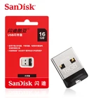 100% Оригинальный двойной флеш-накопитель SanDisk флеш-накопитель USB Cruzer Fit CZ33 флеш-накопитель 16 ГБ 32 ГБ 64 ГБ 128 ГБ USB 2,0 флеш-накопитель U диск Флешка-ключ