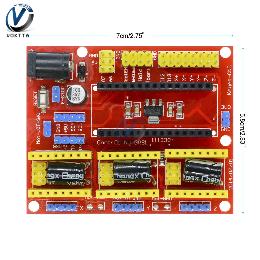 I2C IIC CNC Щит V4 гравировальный станок 3-осевой Драйвер шагового двигателя Плата