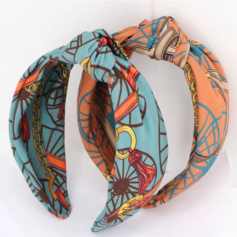 Узел посередине ободок для волос женский обруч с широкими полями корейский стиль