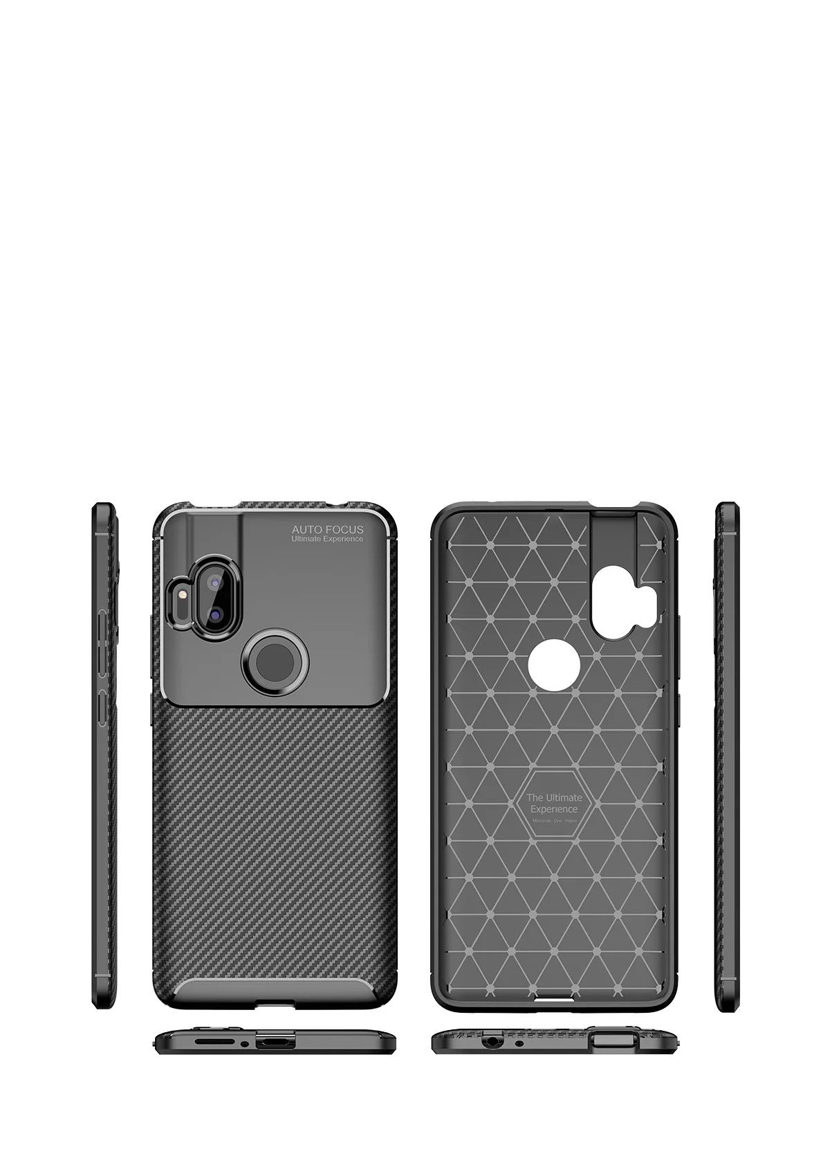 Чехол для Motorola One Hyper роскошный бампер из углеродного волокна мягкий силиконовый