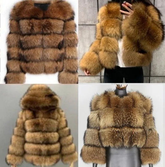 

faux Fur women's long sleeve hooded coat imitation raccoon fur grass splicing female fur coat 2021