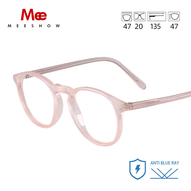 Очки для чтения MEESHOW с защитой от синего света мужские и женские круглые ретро