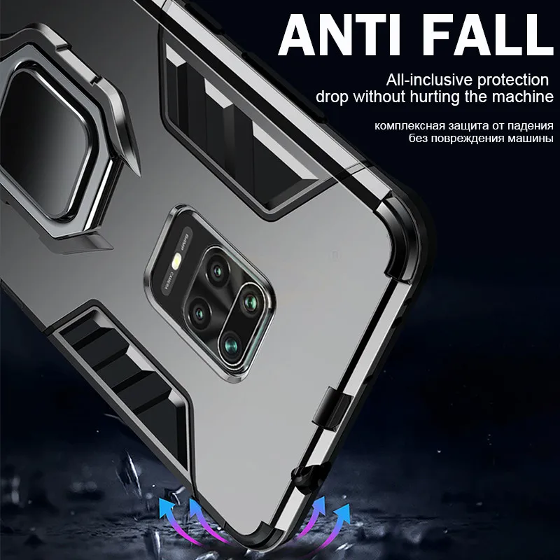 Роскошный защитный чехол с металлическим кольцом для Xiaomi ударопрочный