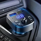 Автомобильный FM-передатчик Bluetooth 5,0 с дисплеем, быстрое зарядное устройство с двумя USB-портами, автомобильный аудиоплеер 1224 в