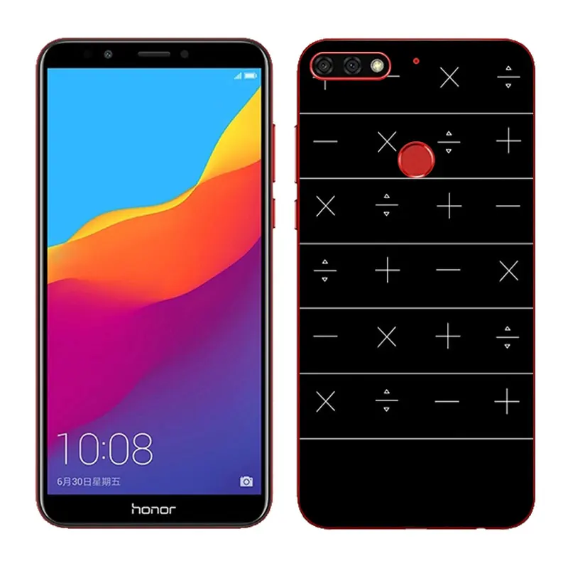 Черные матовые чехлы для телефонов Huawei Honor 7C окрашенные Мягкие силиконовые ТПУ