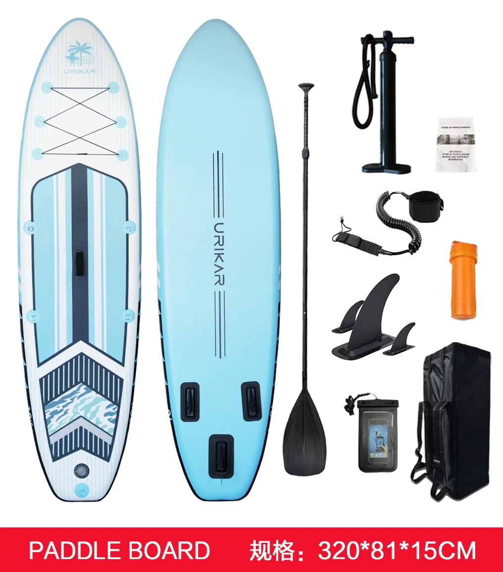 

RU UR inflatable SUP BOARD STAND UP PADDLE Surf with Backpack,leash,pump,waterproof bag