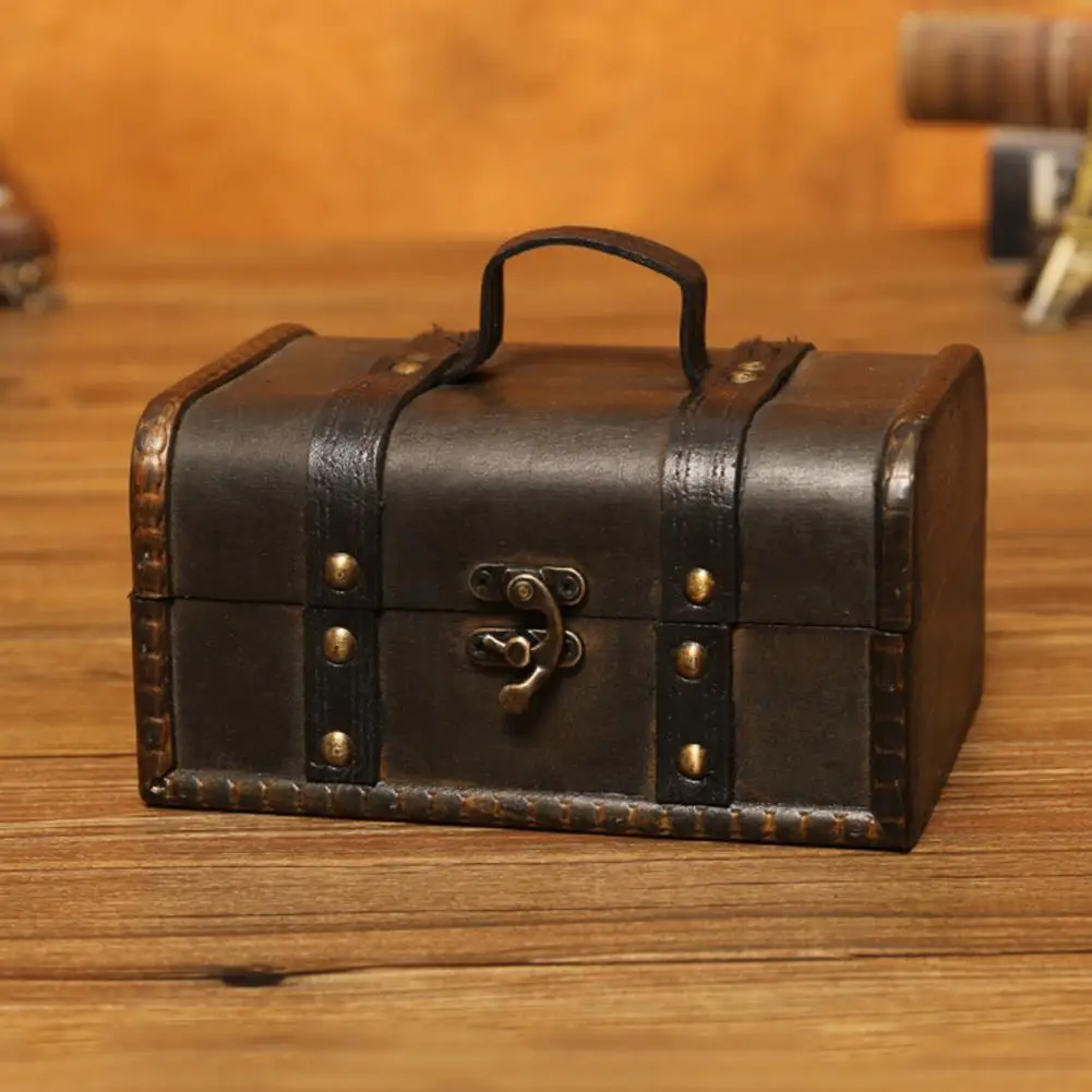 Waterproof Beautiful Retro Photography Supplies Suitcase Wood Treasure Chest for |