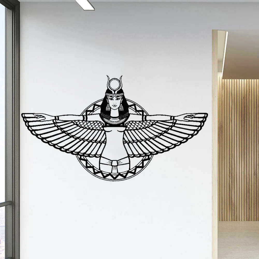 

Egyptian Wings Ancient Egypt Queen Cleopatra Vinyl Wall Decal Stickers Art Mural For Bedroom Living Room Vinyl ov622