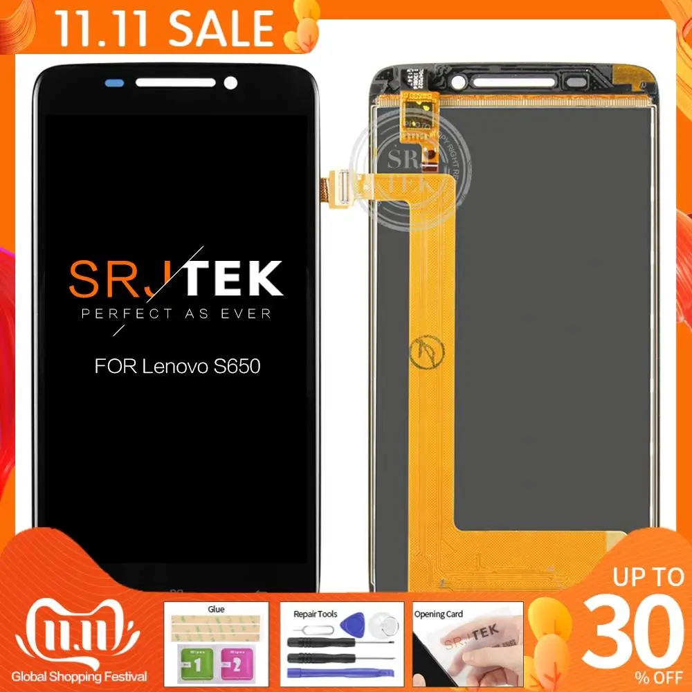 

For Lenovo S650 LCD Tested Original LCD For Lenovo S650 Display With Touch Screen Digitizer Assembly Replacement Parts
