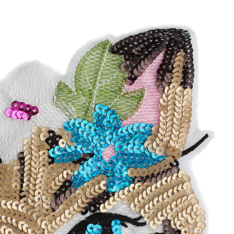 GUGUTREE embroidery Sequins big cats patches animal badges applique for clothing JW-57 | Дом и сад