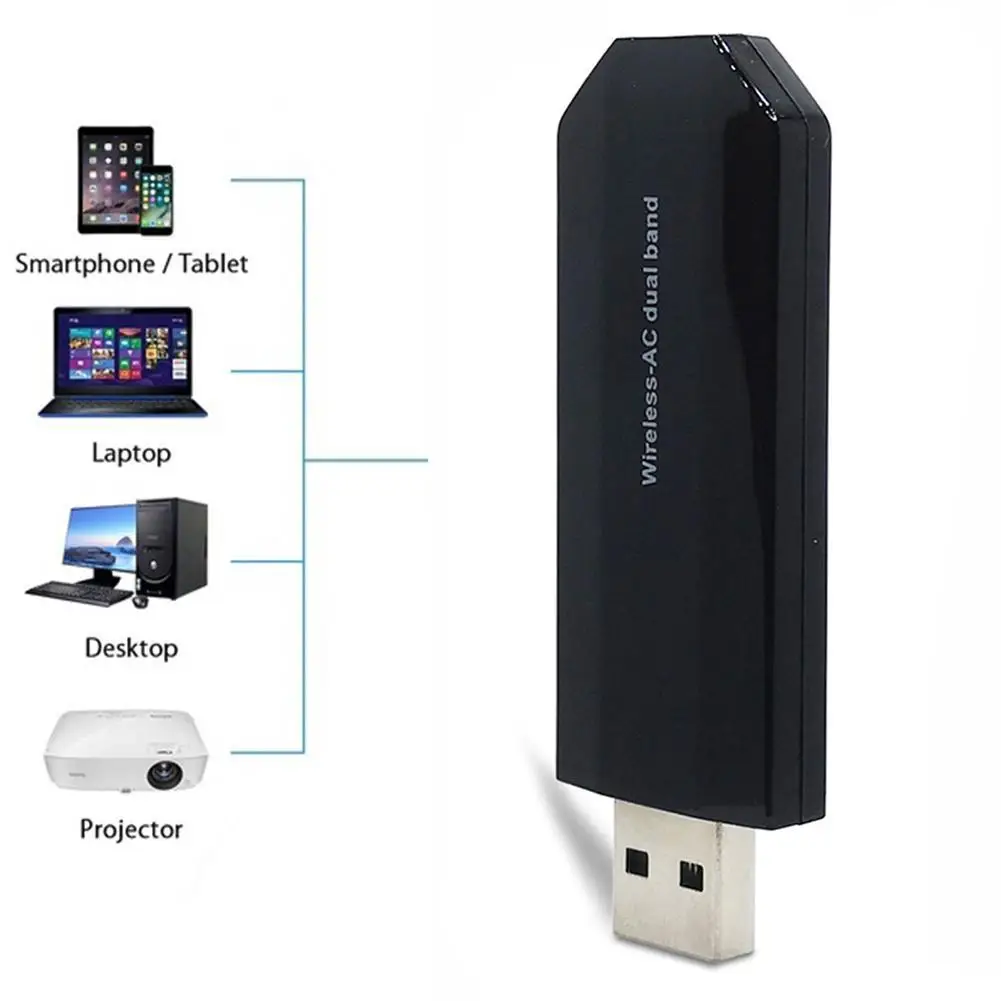 

AC600M 5G Dual-band USB Wireless Network Card WIFI Receiver Transmitter T7L8