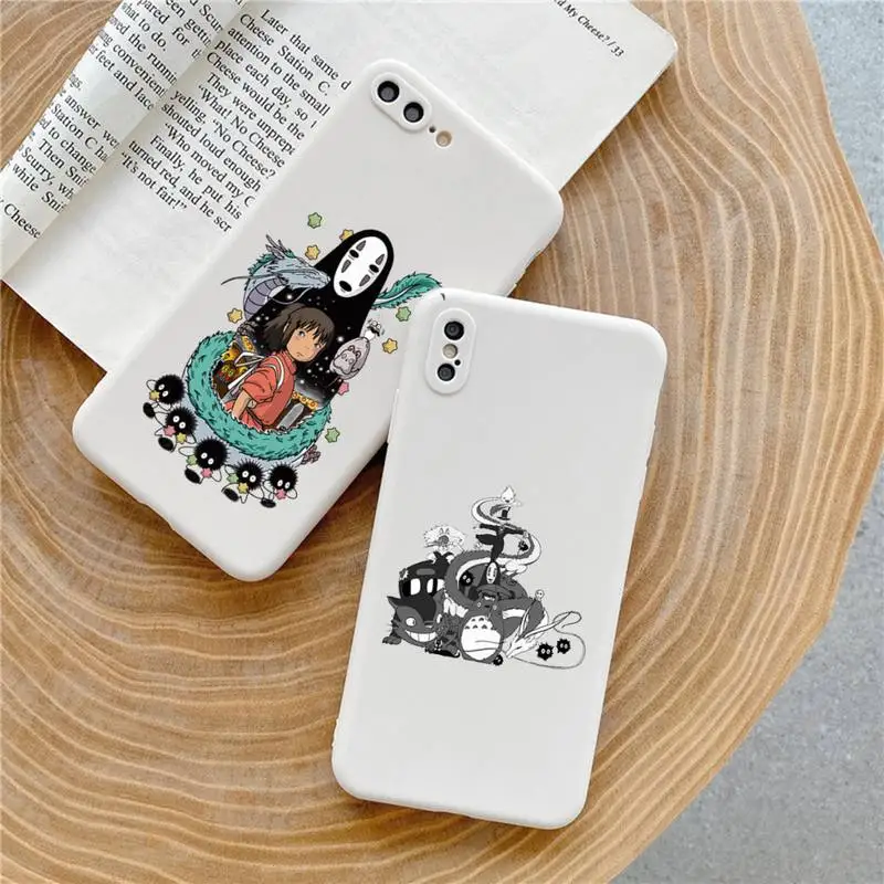 

Cartoon Studio Ghibli Spirited Away Phone Case Candy Color for iPhone 6 7 8 11 12 s mini pro X XS XR MAX Plus