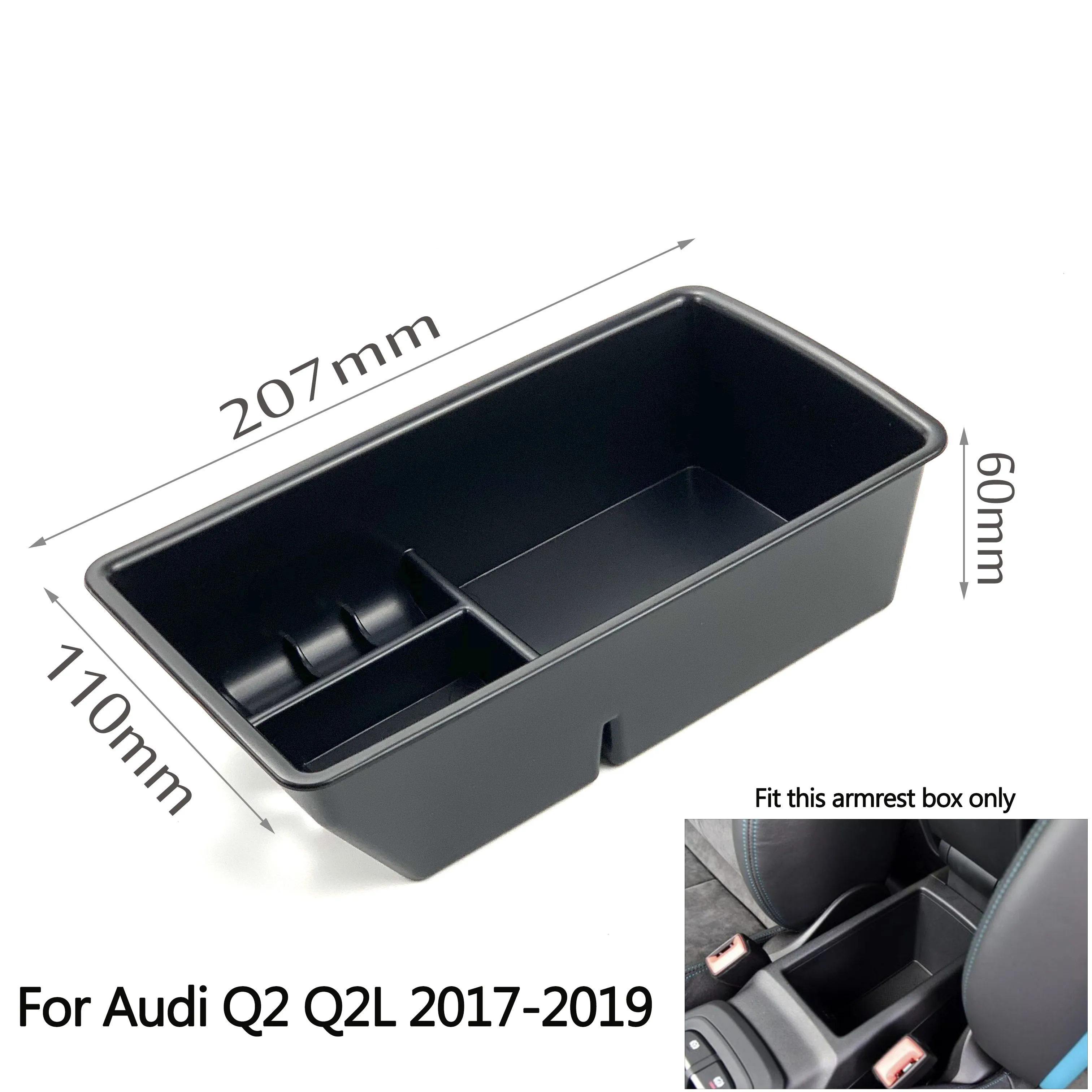 For Q2 Q2L 17-19 Автомобильный органайзер для укладки, ящик для хранения подлокотника, чехол для Audi A3, A4, A5, S5, Q3, Q5, хэтчбек, седан, аксессуары - Название цвета: For Q2 Q2L 17-19