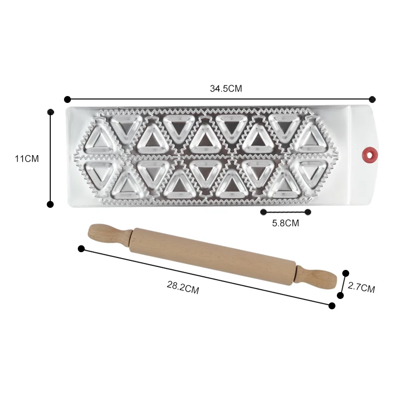 Набор форма для приготовлени равиоли пельменей с деревянной скалкой резак