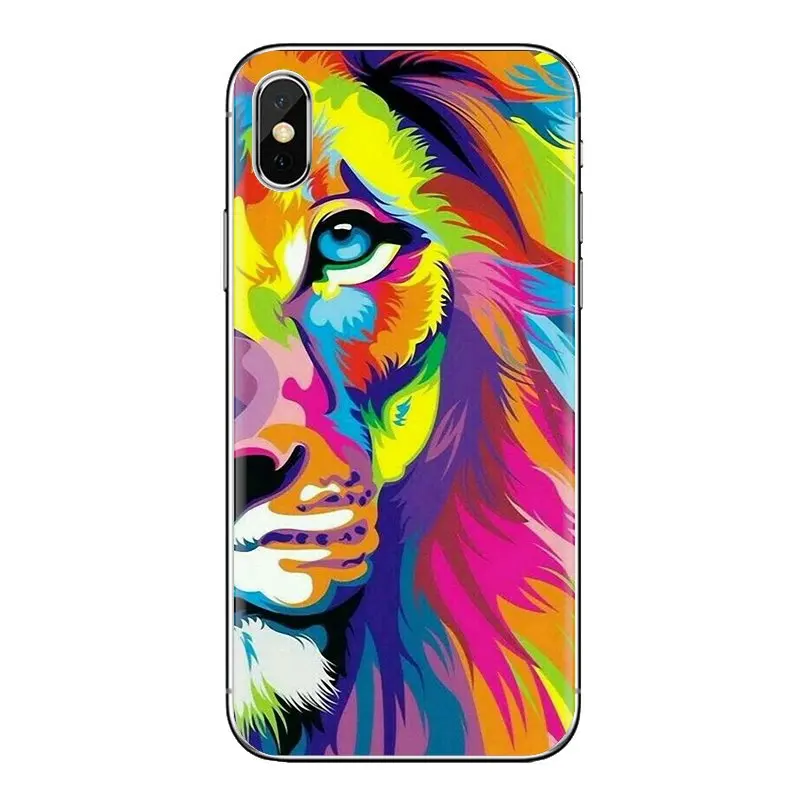 Корпус стильная туземная Лев пастельно-обложку для samsung Galaxy S2 S3 S4 S5 мини S6 S7 край S8