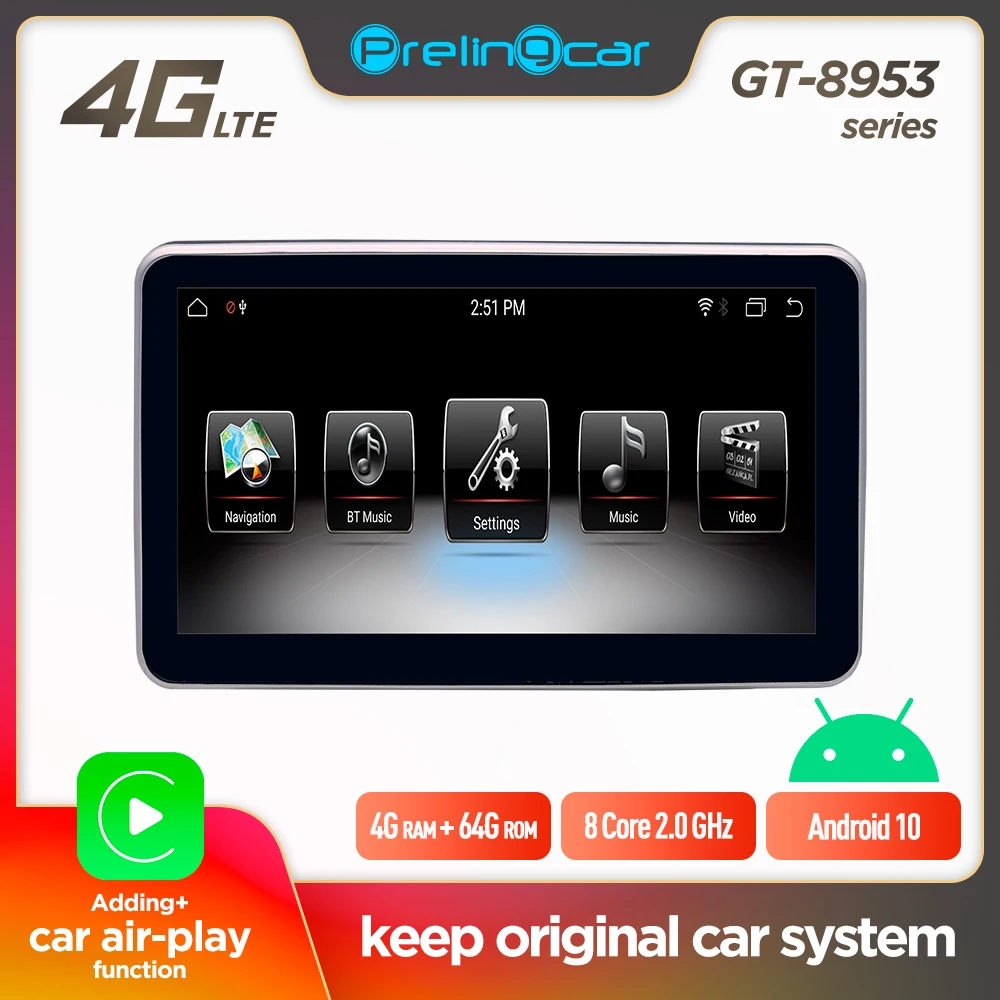 Prelingcar Android 9 0 для Mercedes Benz MB GLE ML M Class W166 2012 13 14 15 автомобильный Радио мультимедийный
