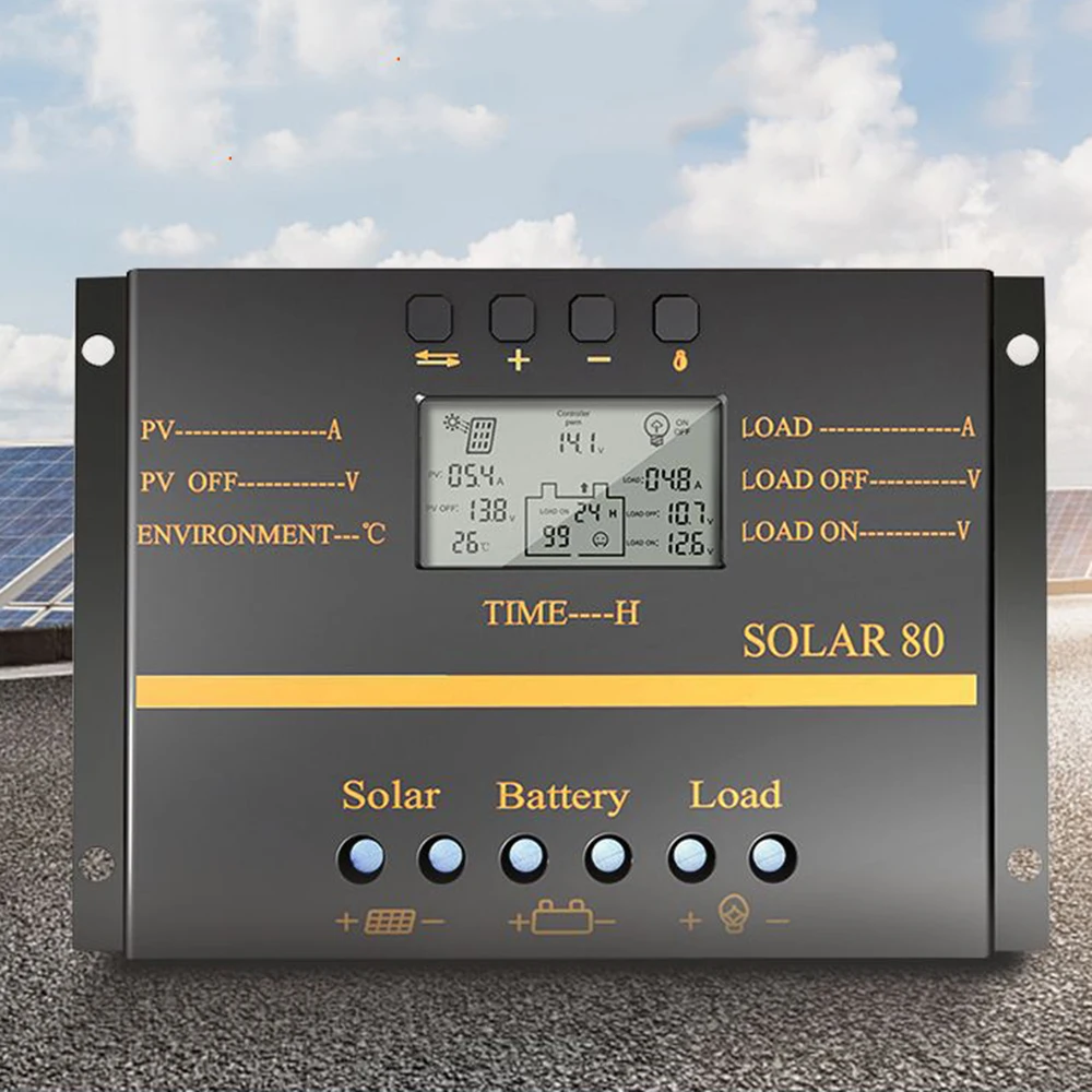 Контроллер заряда солнечной батареи с ЖК дисплеем 80 А регулятор температуры 12 В/24