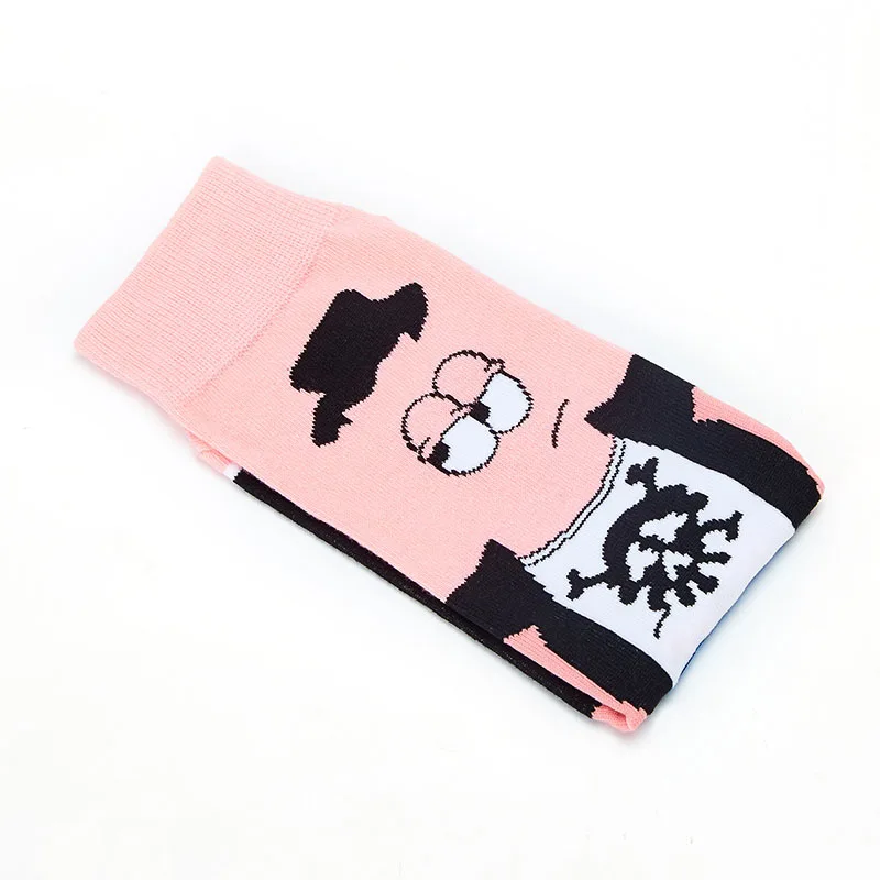 Япония новинка мультфильм комикс губка забавное носки с животными Kawaii Harajuku Осень Женщины Skarpetki желтый розовый принт хлопок носки забавные - Цвет: 8