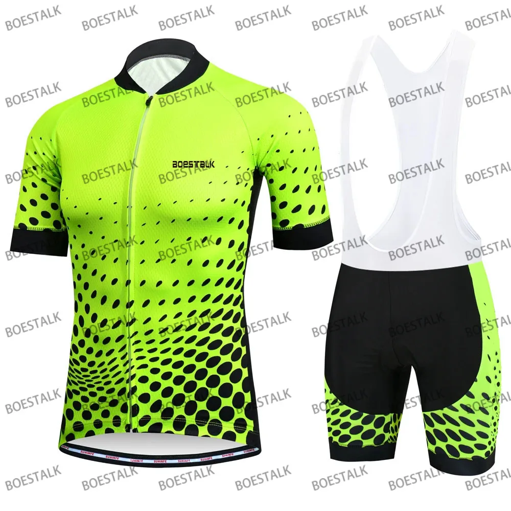 

BOESTALK-2021Summer Трикотажный костюм для велоспорта с коротким рукавом, униформа для командных гонок на горном велосипеде, быстросохнущая и дышащ...