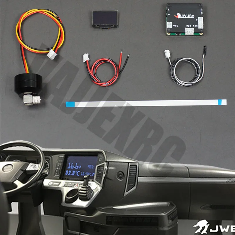 

Voltage Hydraulic Sensor Display Kit for 1/14 Scale Tamiya Remote Control Tractor Truck Remote Control Excavator
