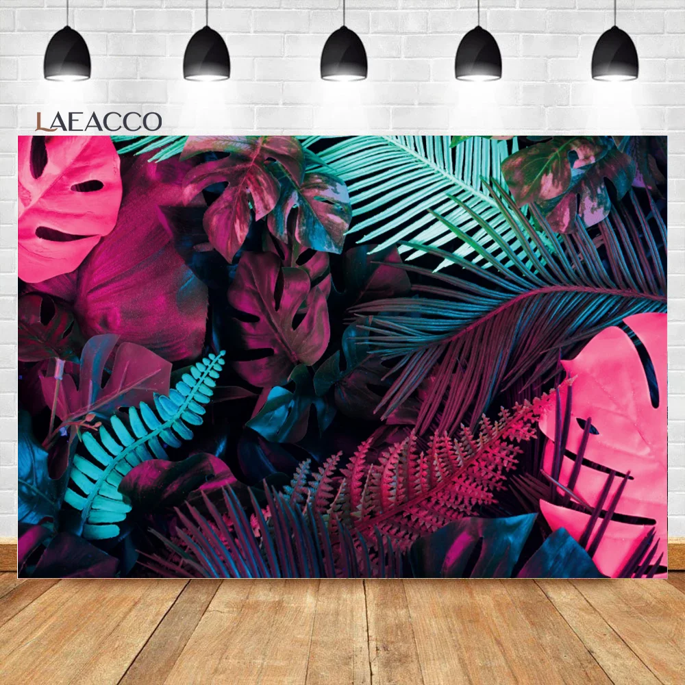 Фоны Laeacco с зелеными весенними большими листьями цветные пастбища Декор для дома