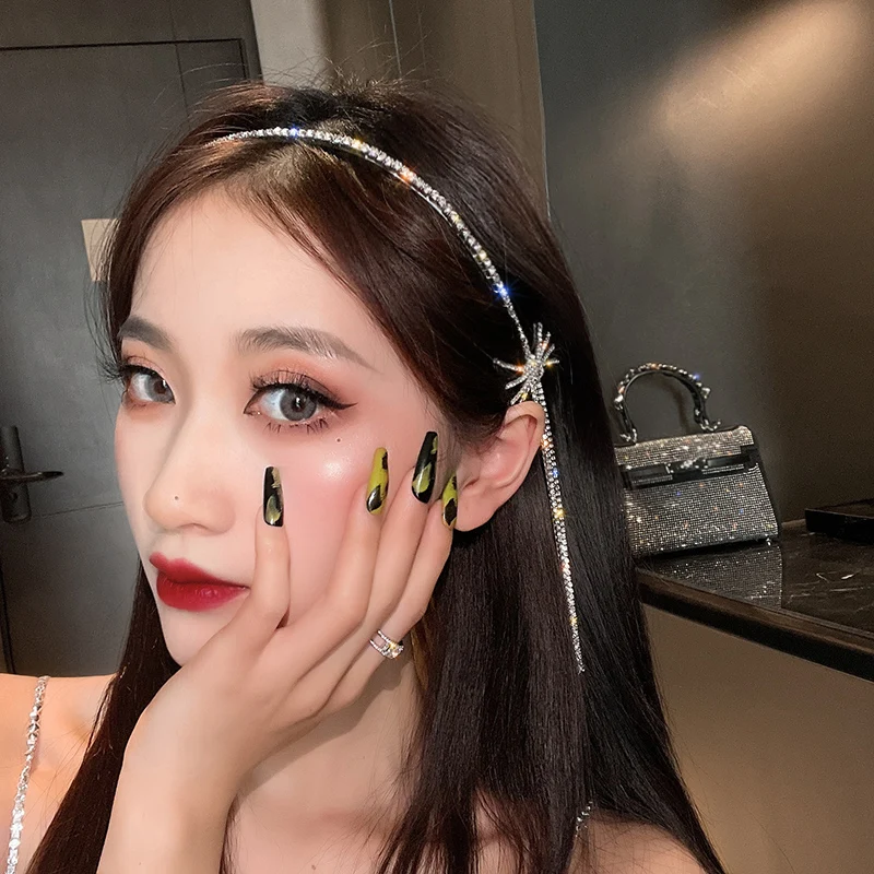

Elegant Shining Diamond Headband 2021 New Trendy Super Fairy Wild out Headband