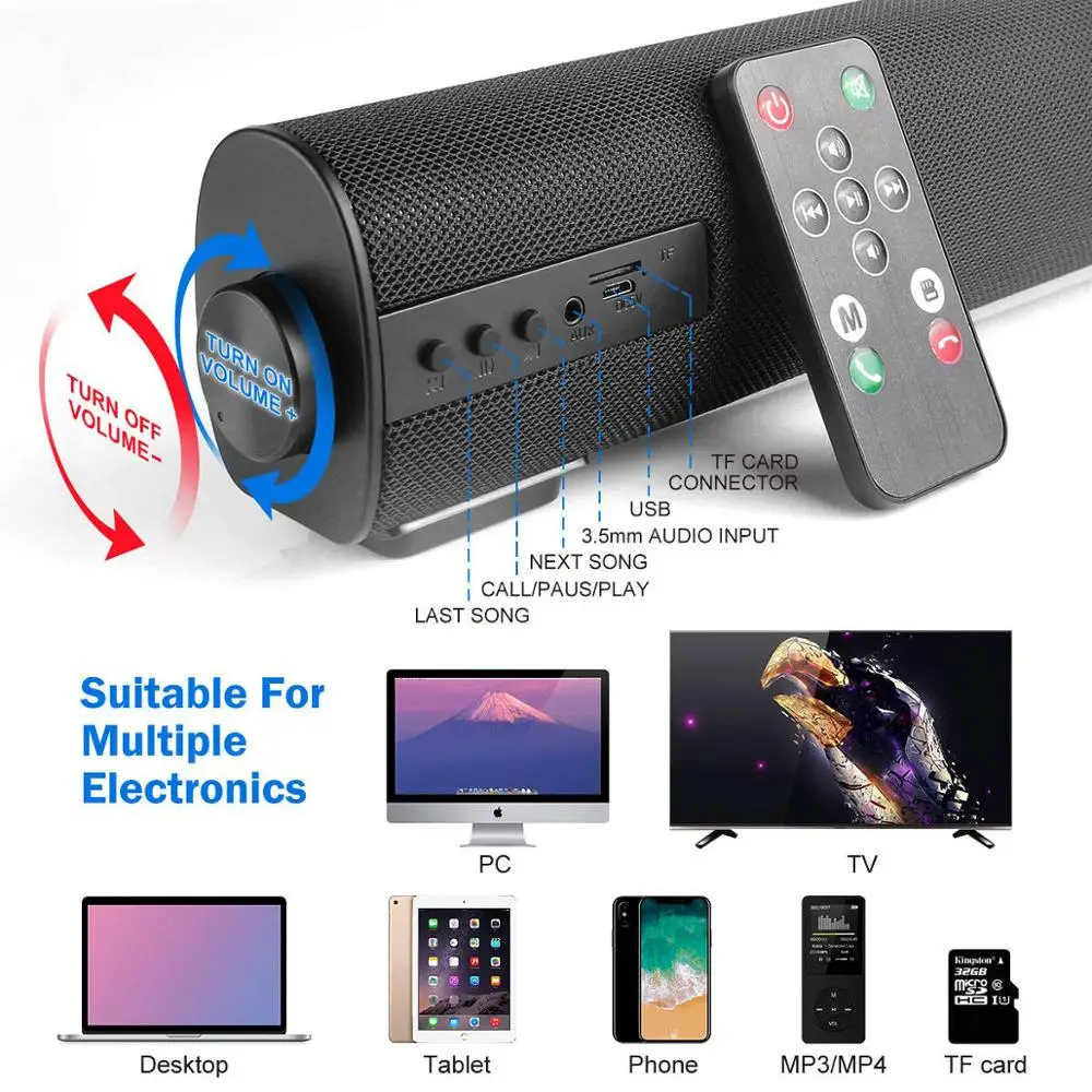 Мини звуковая панель домашний кинотеатр с объемным звуком для