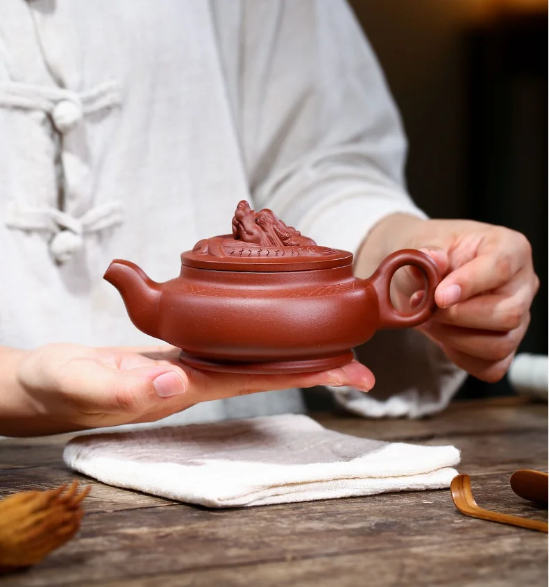 

Pan Long China Teapot Ceramic Kettle For Tea Puer Oolong Tea Set Handmade