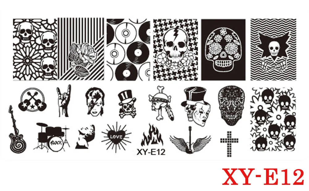 

5 Styles of Nail Templates Drawing Painting Halloween Skull Devil Ghost Printing Templates Nail Printing Mode Painting Tools
